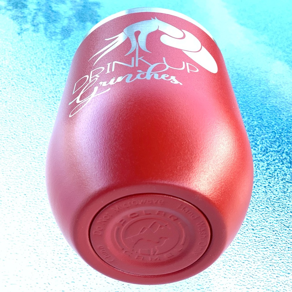 Drink Up Grinches Red Stainless Steel Stemless Wine Tumbler by Polar Camel - Picture 3 of 5